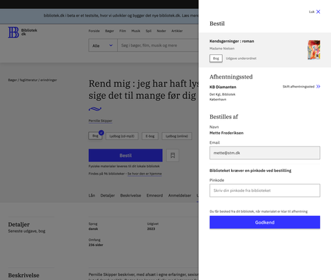Bestilformular mangler login