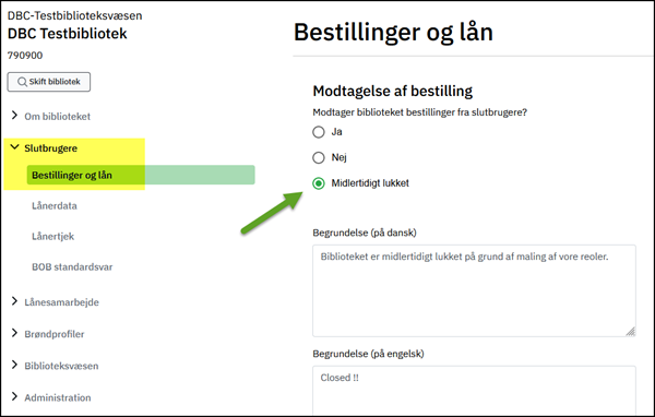 VIP Lukke for Bibliotek.dk bestillinger